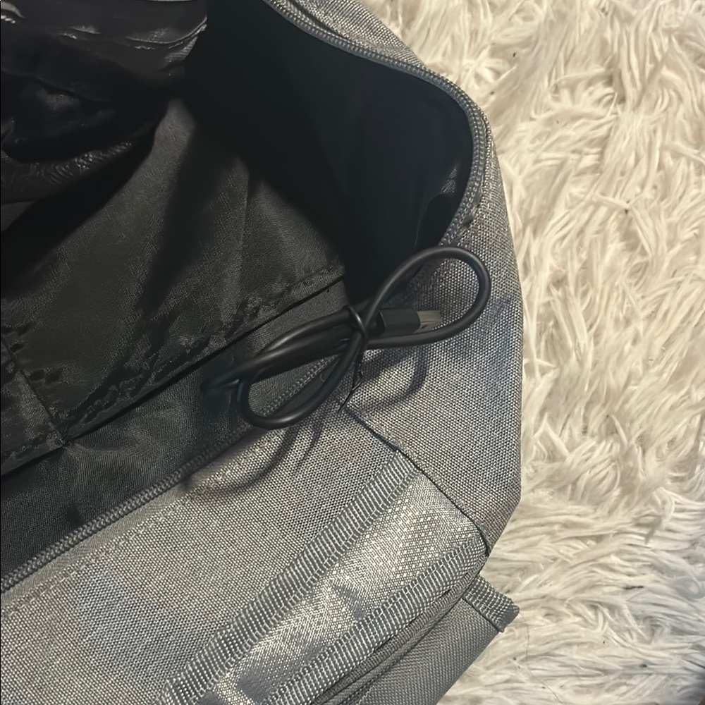 Gray Backpack With Yellow Accent - image 6